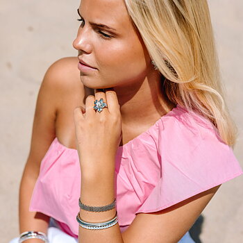 Lilly crystal ring steel