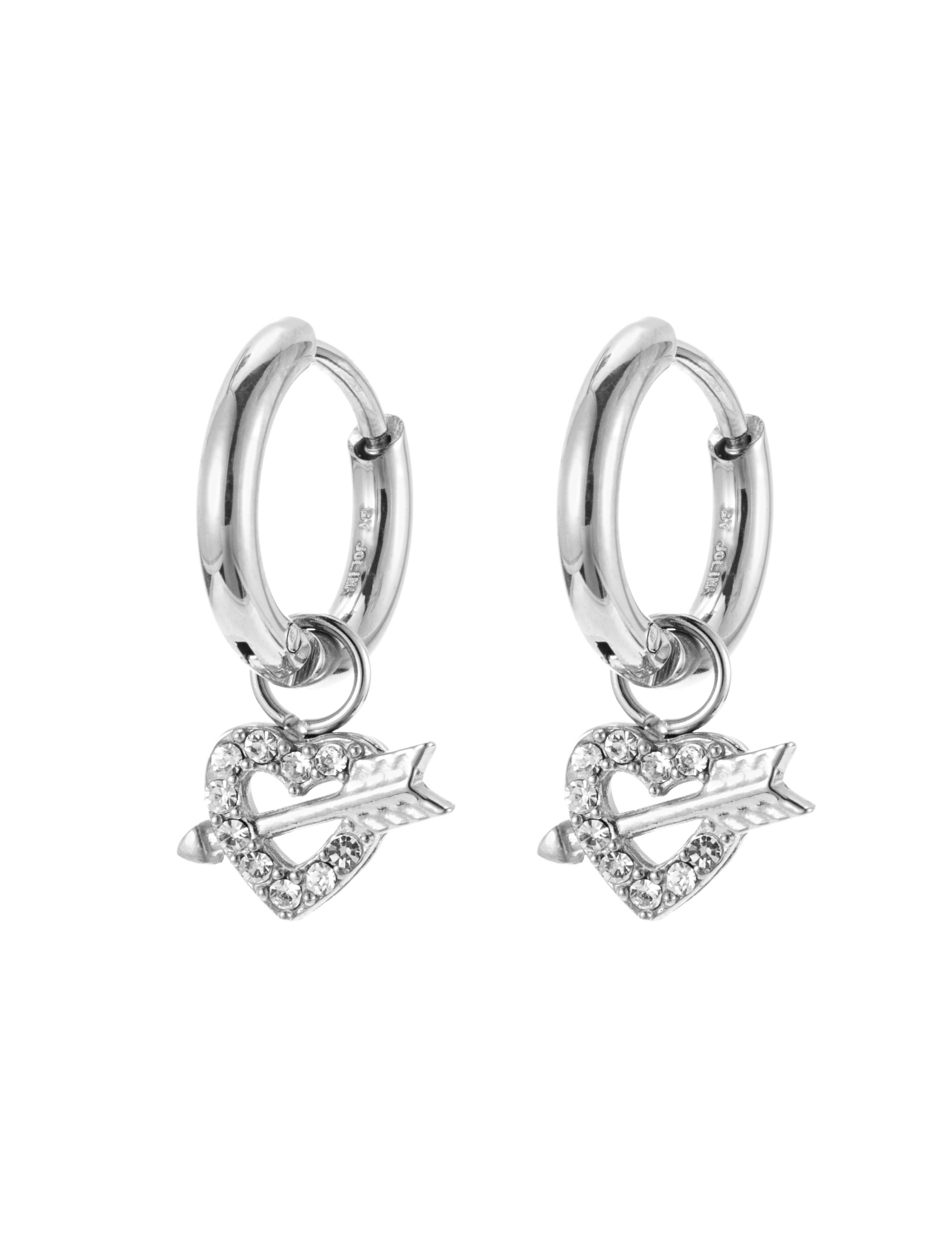 Heart and arrow hoop crystal steel - 3