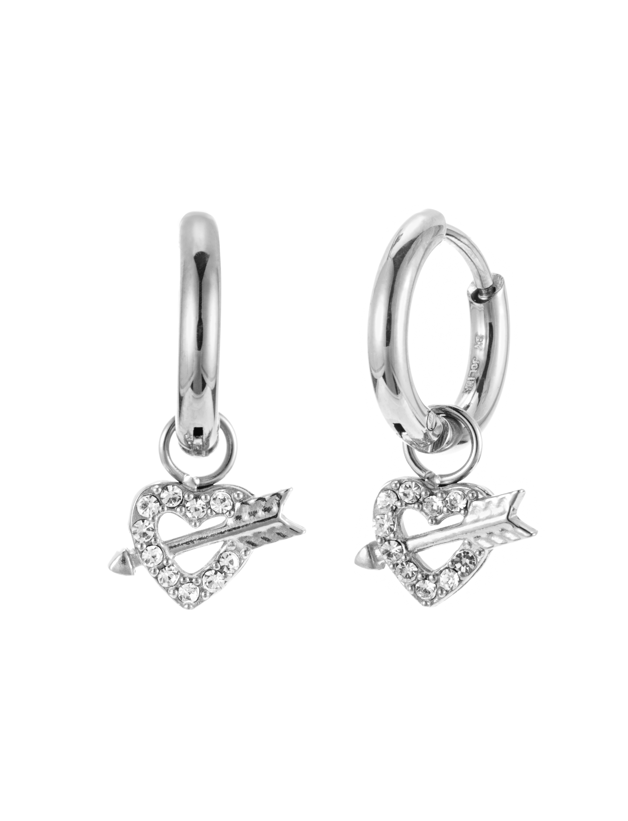 Heart and arrow hoop crystal steel