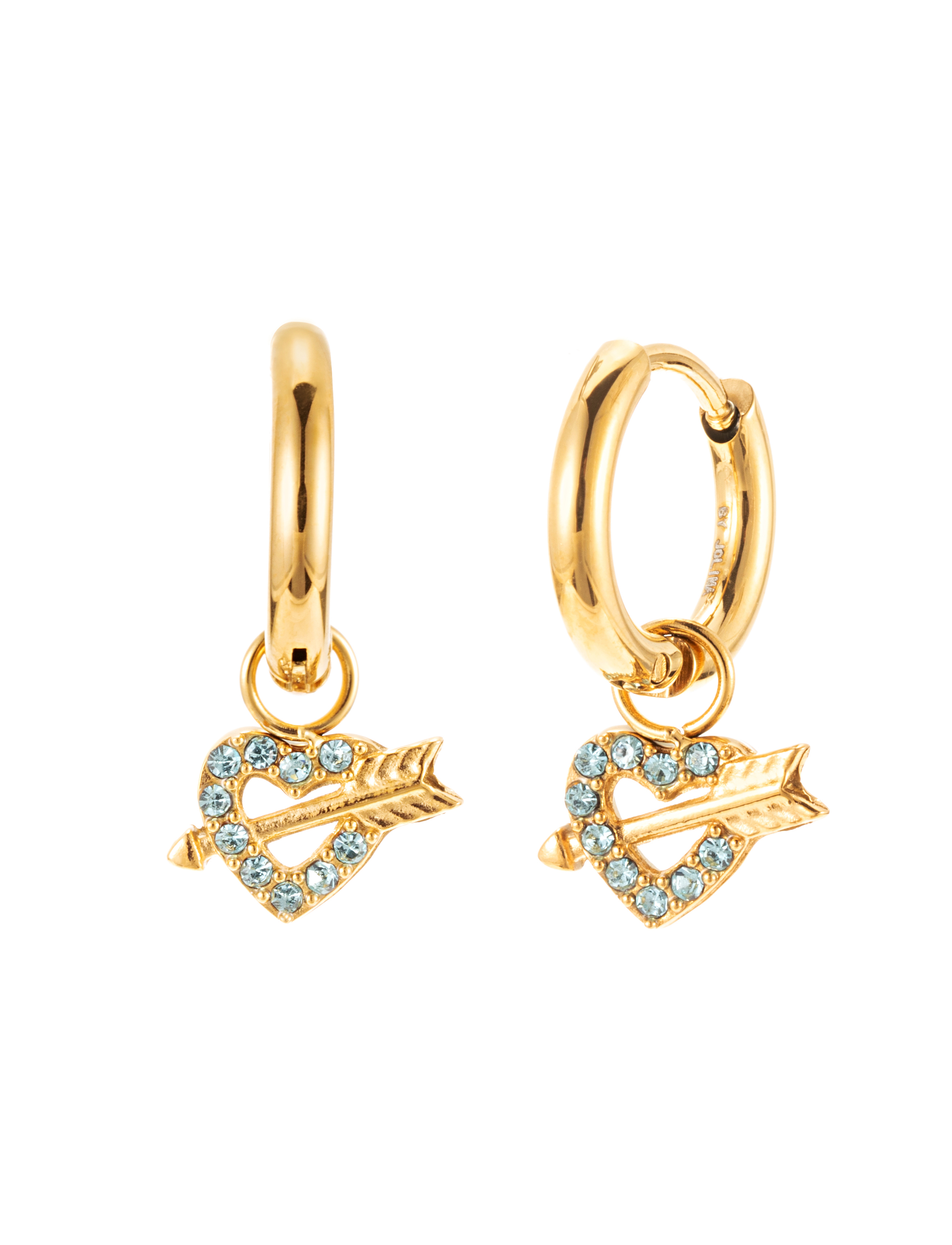 Heart and arrow hoop turqoise gold