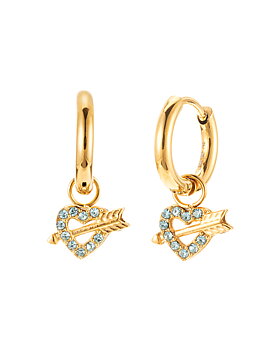 Heart and arrow hoop turqoise gold