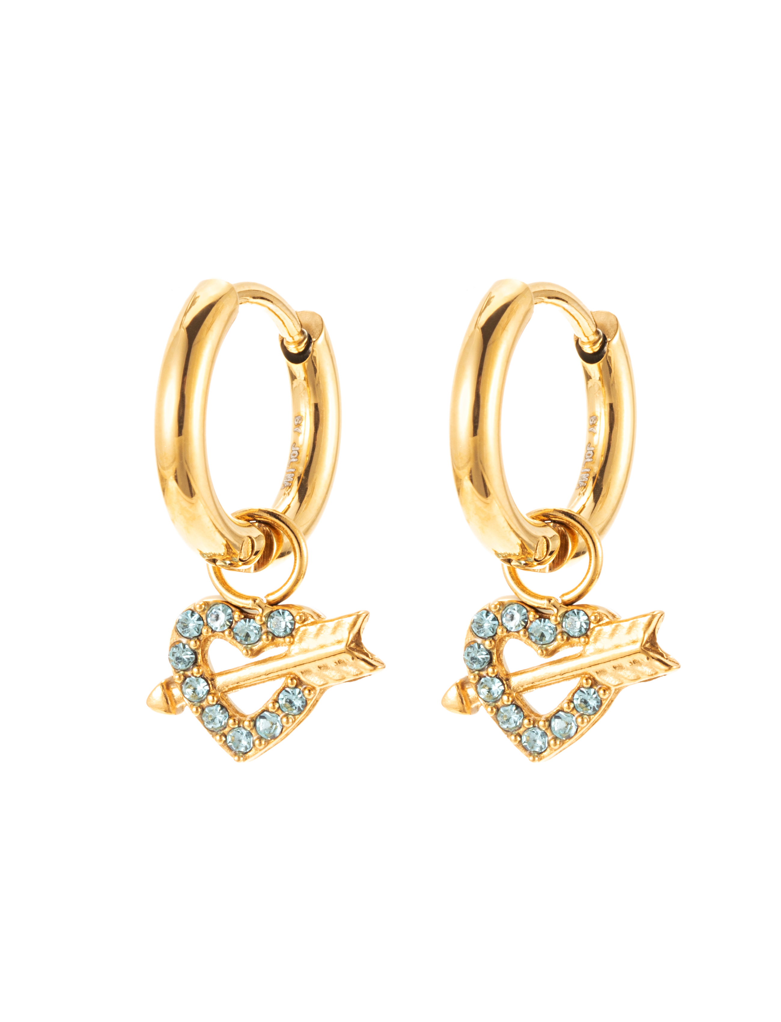 Heart and arrow hoop turqoise gold - 3