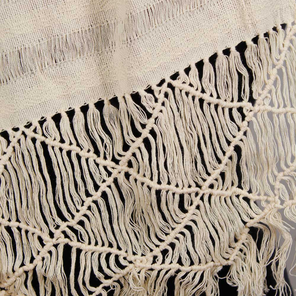 Maya Handvävd Offwhite Sjal 2:a sort. - 2