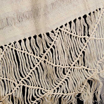 Maya Handvävd Offwhite Sjal 2:a sort.
