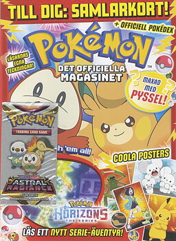 Pokemon magasin nr 8 2024, Extra Scarlet & Violet Astrial Radiance fun pack, 3-kort