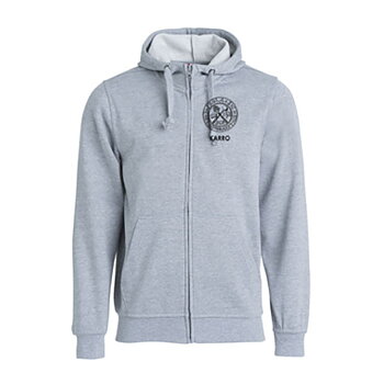 Hoodie zip litet tryck bröst Unisex (Karolinska Gymnasiet)