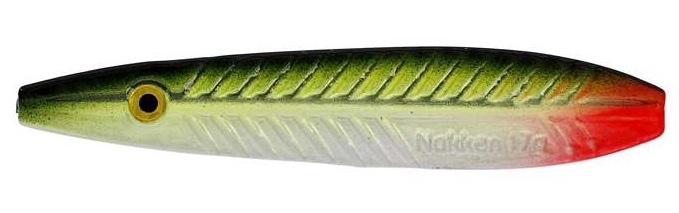 The Kinetic neck is a 13g inline lure. Optimal through-bait for rainbow, brown and sea trout. Green Pearl