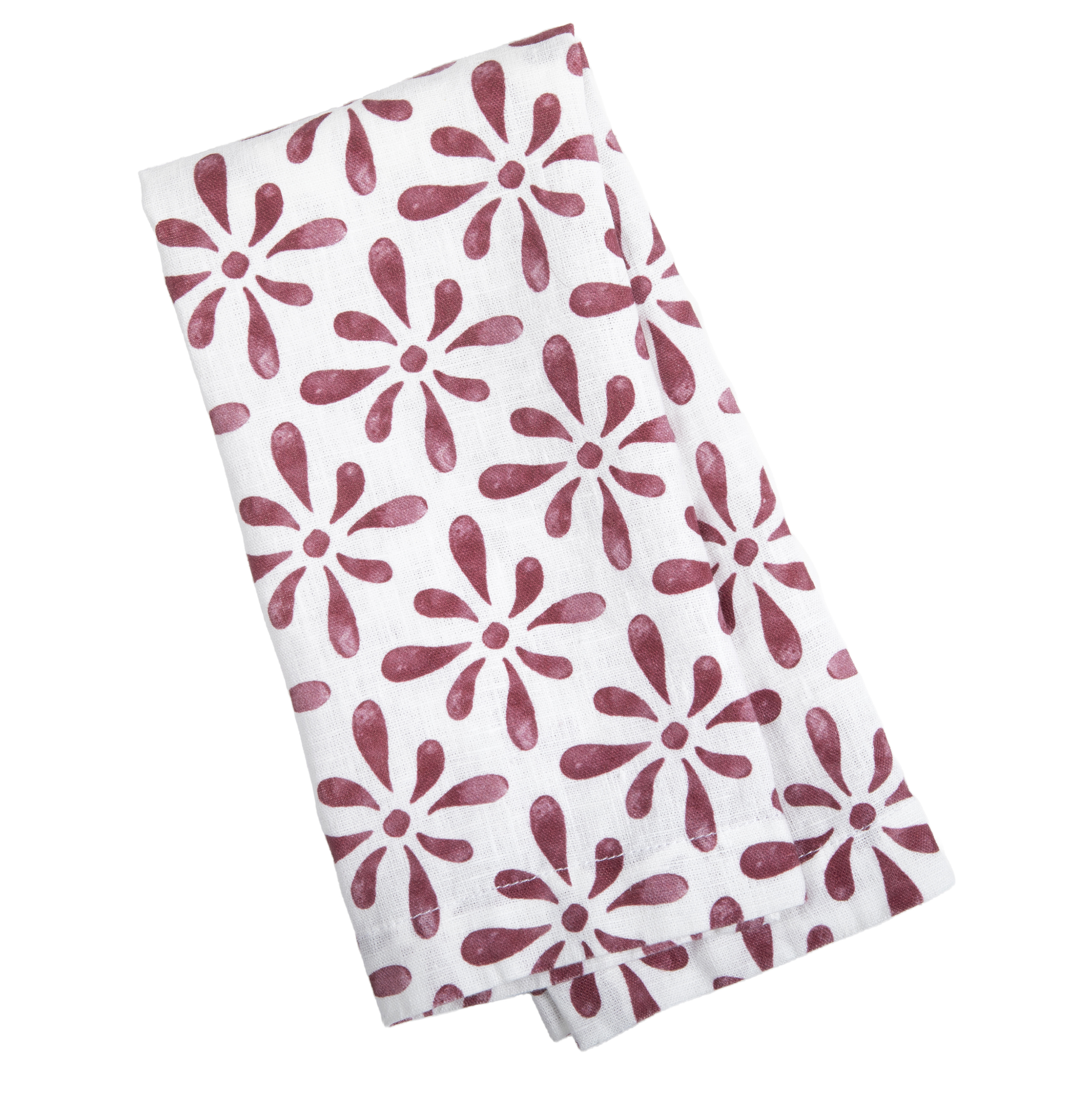 Linen Towel Watercolour White/Red - 5