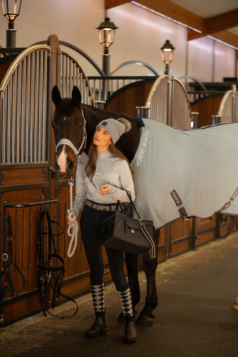HorseGuard Layne Fleecetäcke med Teddy - Blue Fog - Anti-pilling