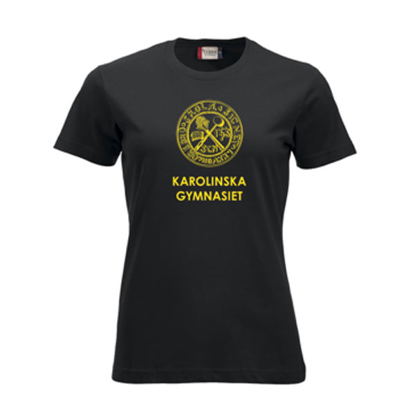 T-shirt bomull stort tryck Dam (Karolinska Gymnasiet) - 2