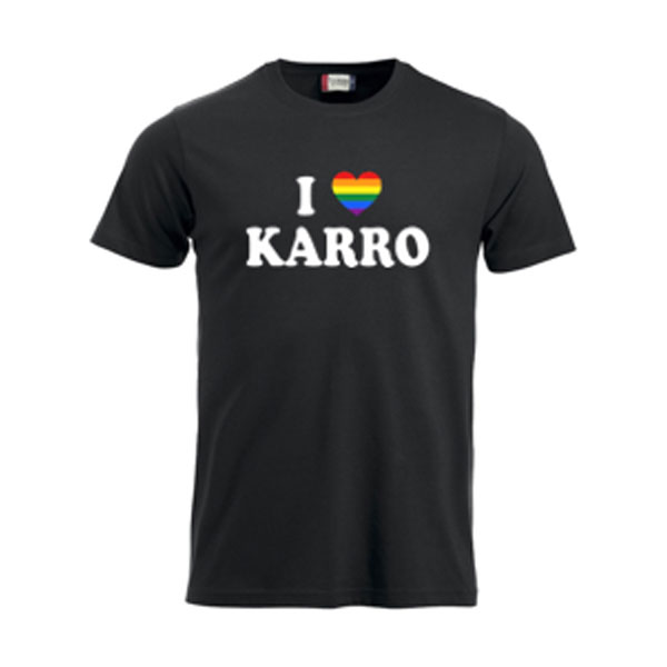 T-shirt bomull stort tryck hjärta Unisex (Karolinska Gymnasiet)