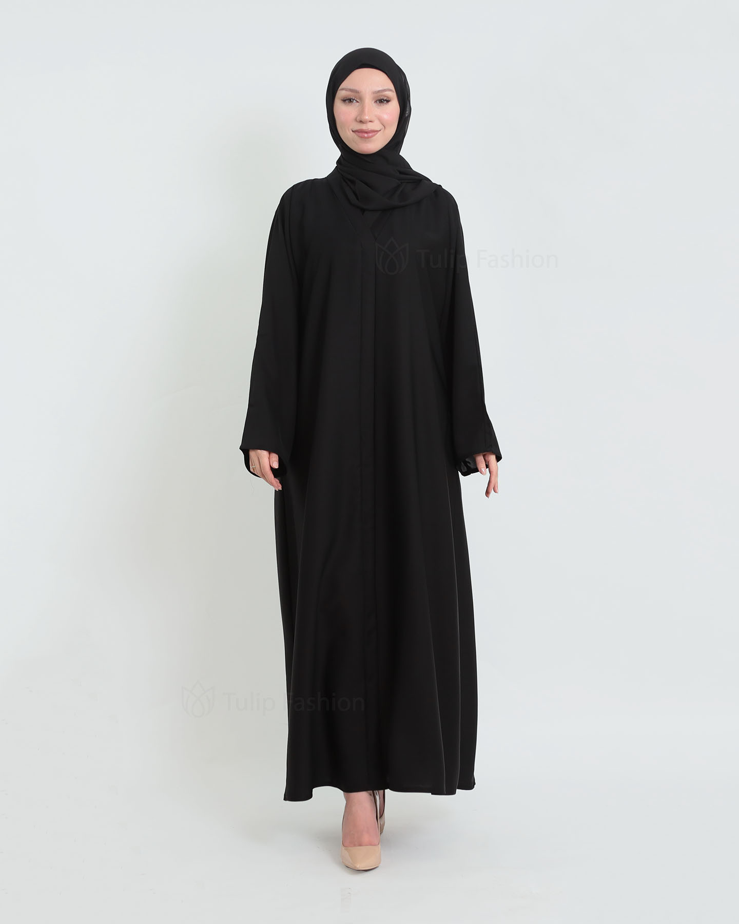 Abaya with matching Hijab - Black