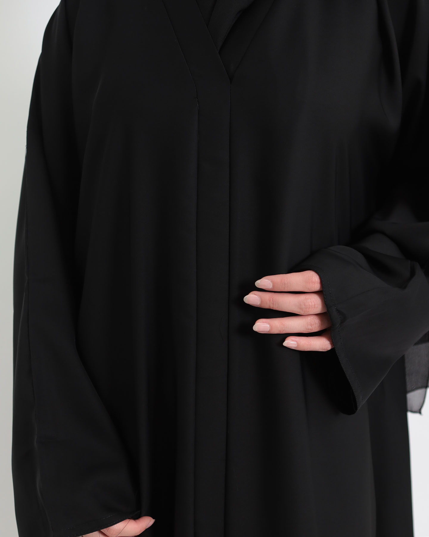 Abaya with matching Hijab - Black - 6
