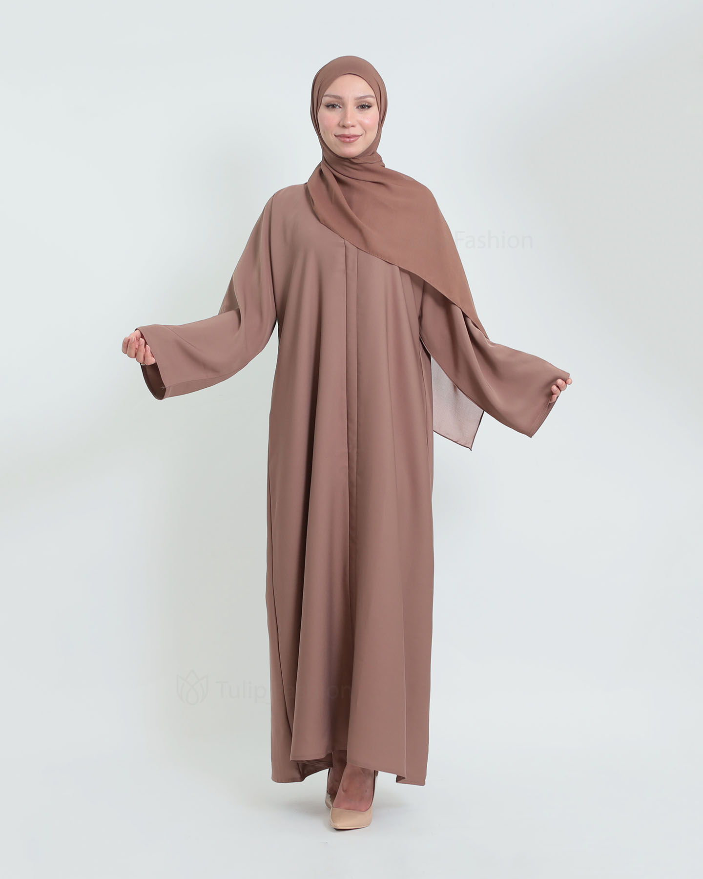 Abaya with matching Hijab - Mauve