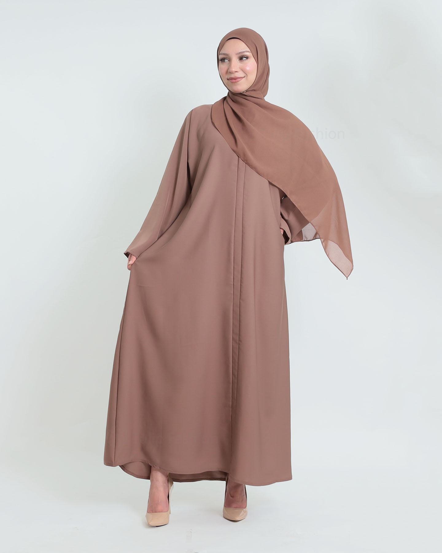 Abaya with matching Hijab - Mauve - 4