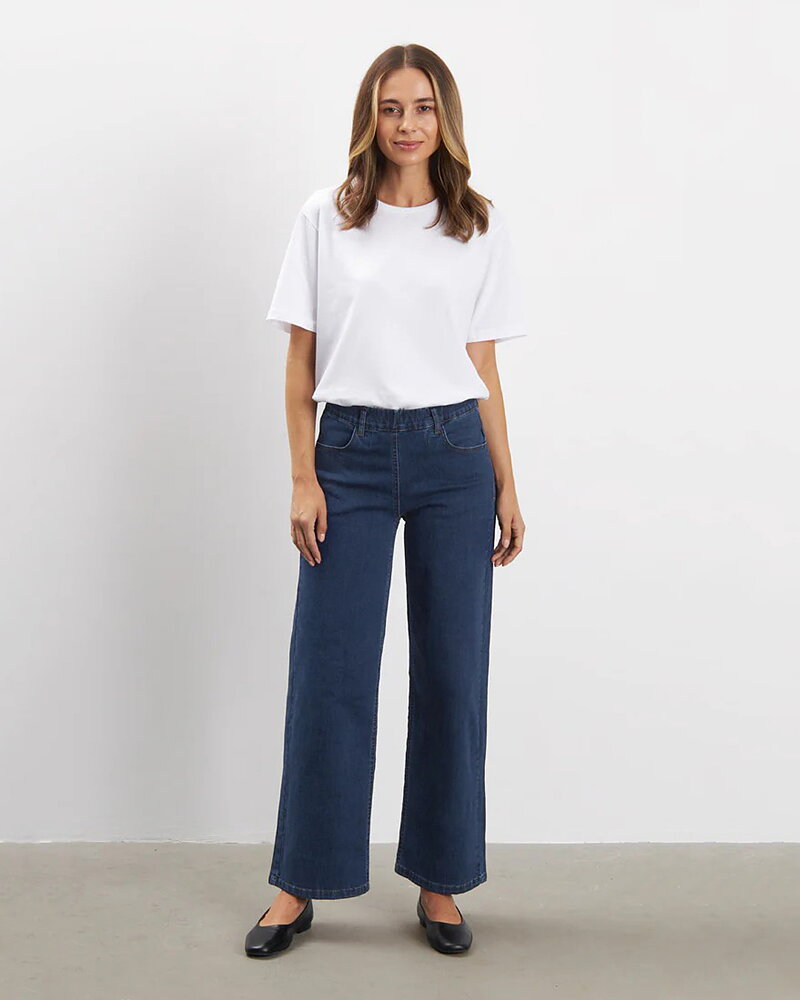 Mirakelbyxa Donna loose denim blå