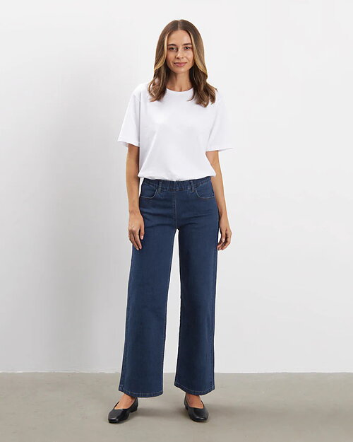 Mirakelbyxa Donna loose denim blå