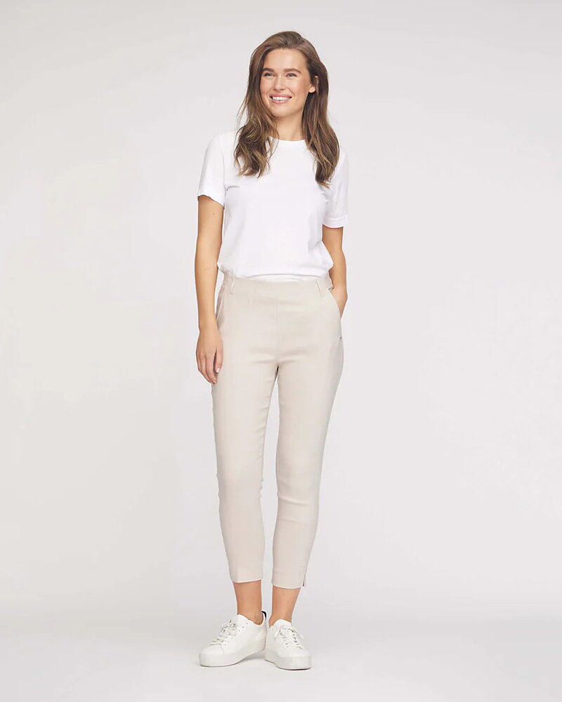 Mirakelbyxan Elisabet slim cropped grey-sand