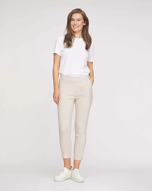 Mirakelbyxan Elisabet slim cropped grey-sand