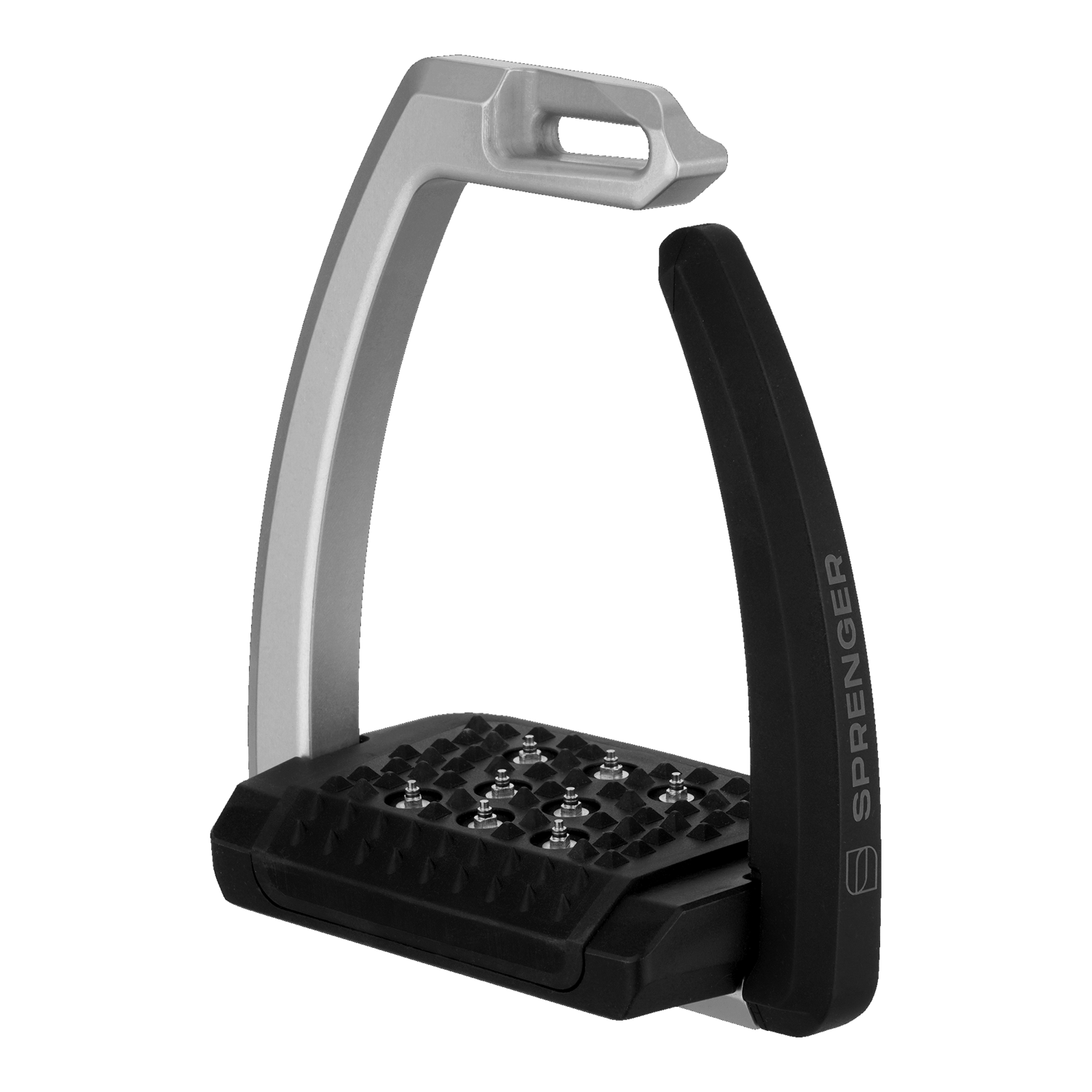 Sprenger Aero Stirrups with Spikes, Size 120 mm - Silver Anodized - Comfort