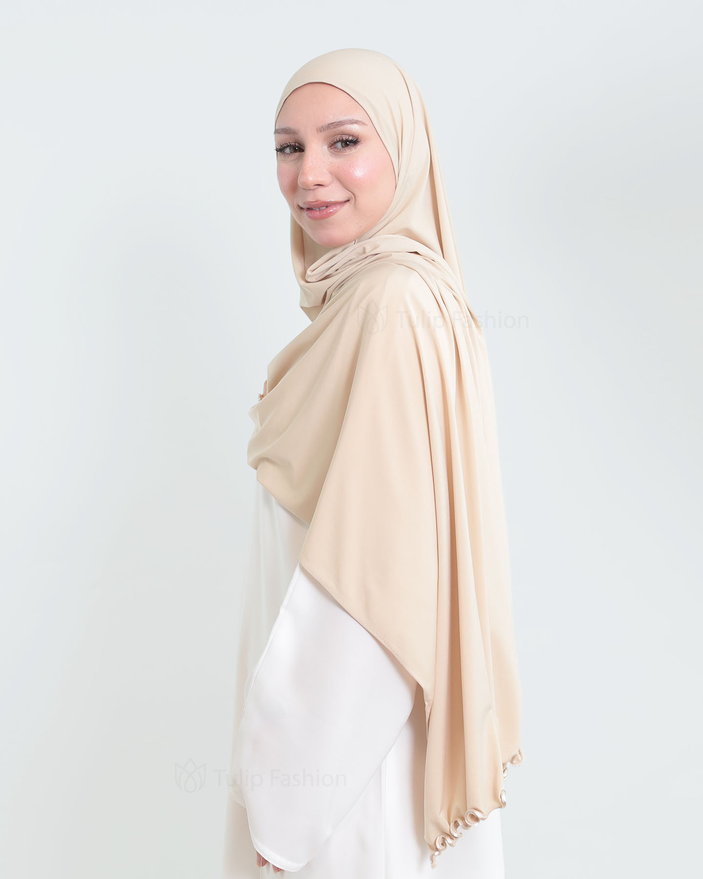 Hijab - Lycra - Beige - 3
