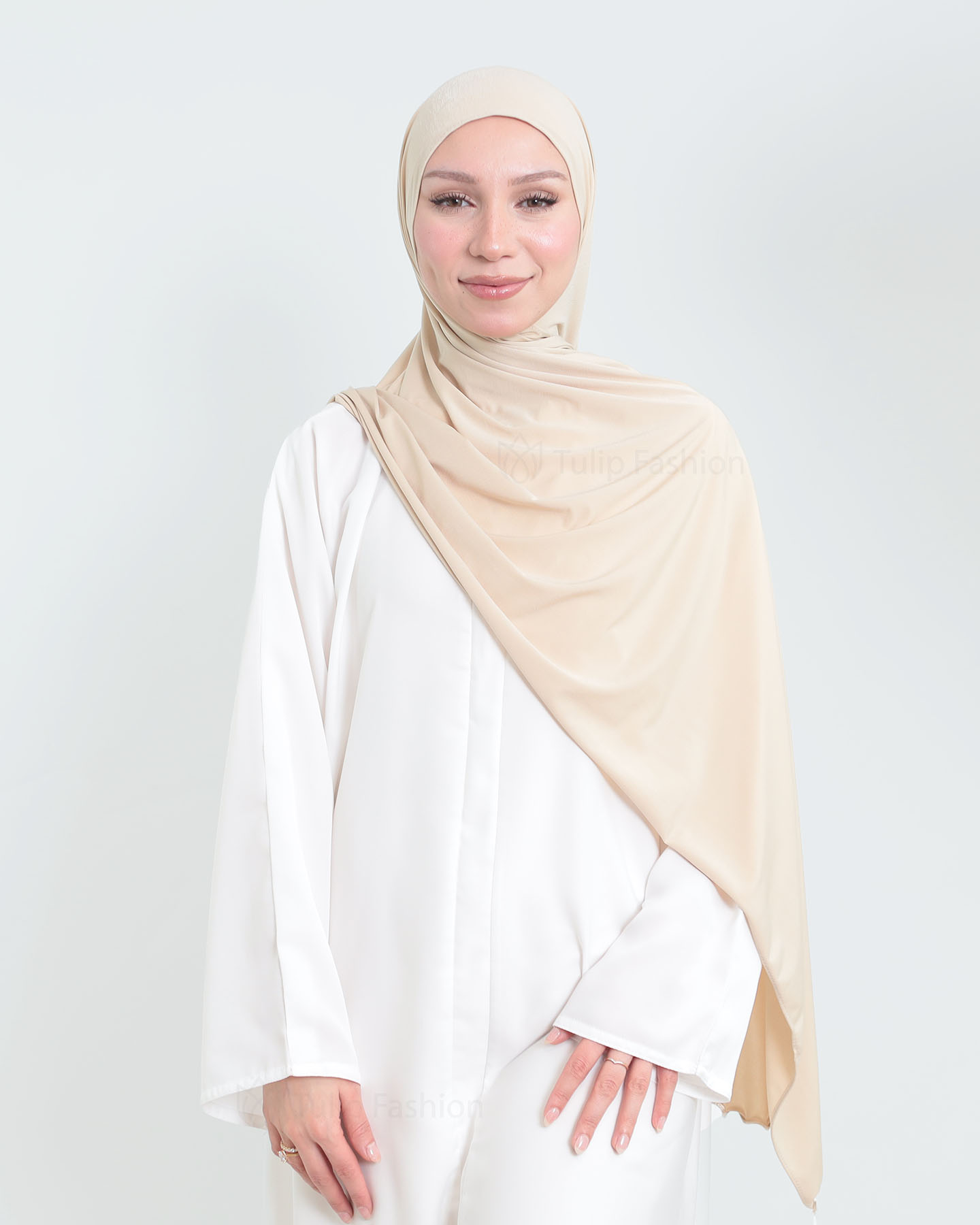 Hijab - Lycra - Beige - 2