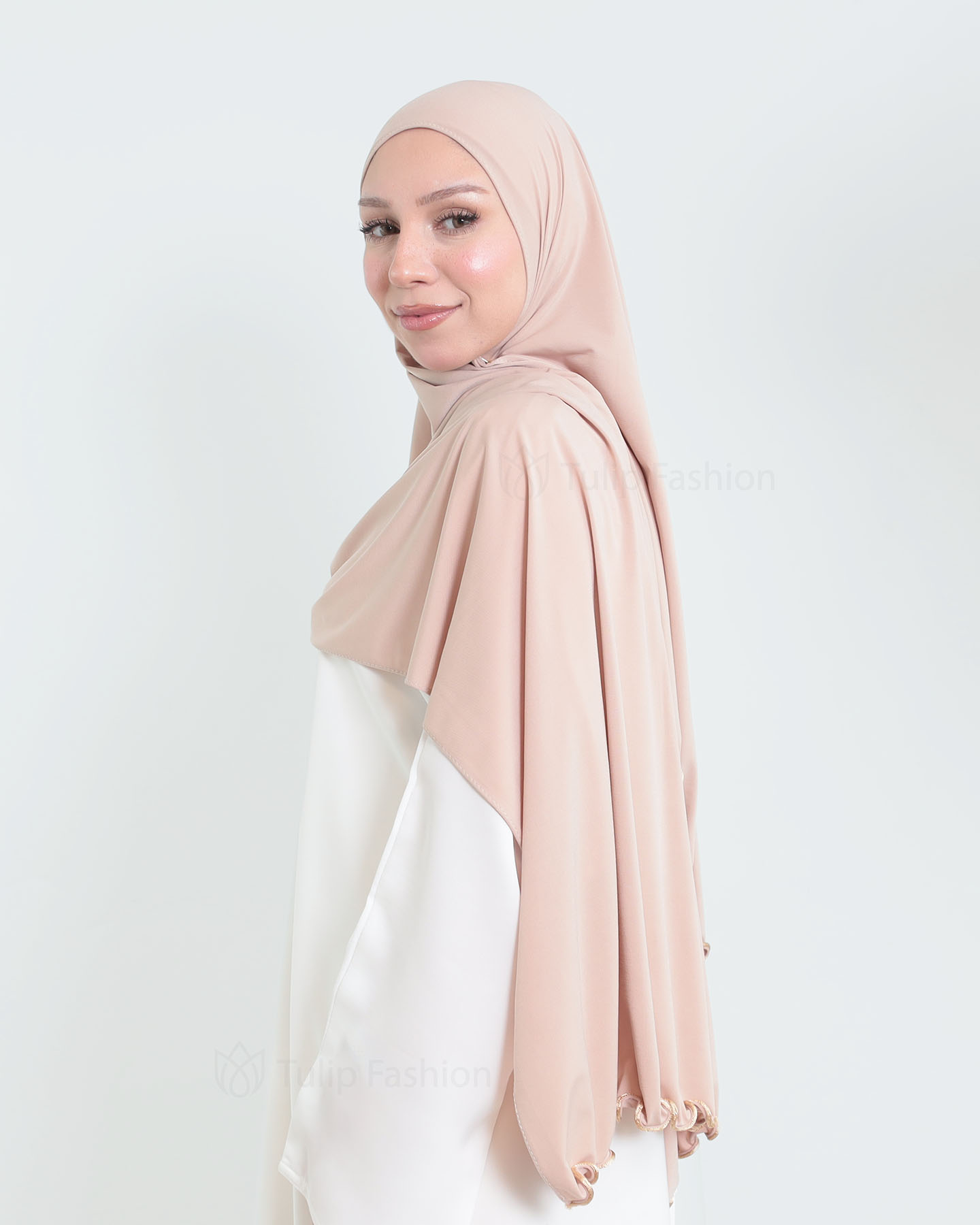Hijab - Lycra - Nude Beige - 3