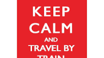 Skilt, lite: Keep Calm and Travel by Train