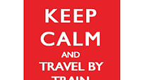 Skilt, lite: Keep Calm and Travel by Train