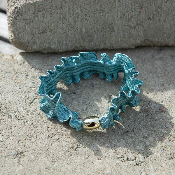 Stella Details - Malina hårsnodd med pärla Teal - 2