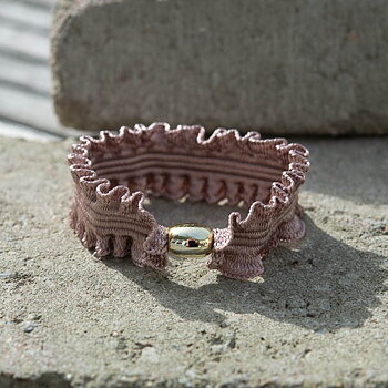 Stella Details - Malina hårsnodd med pärla Dusty Pink