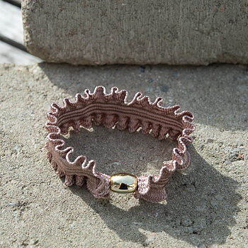 Stella Details - Malina hårsnodd med pärla Dusty Pink
