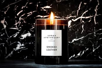 Urban.A Smoked Leather Luxury Black Glass Candle - 2