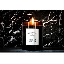 Urban.A Smoked Leather Luxury Black Small Glass Candle - 2