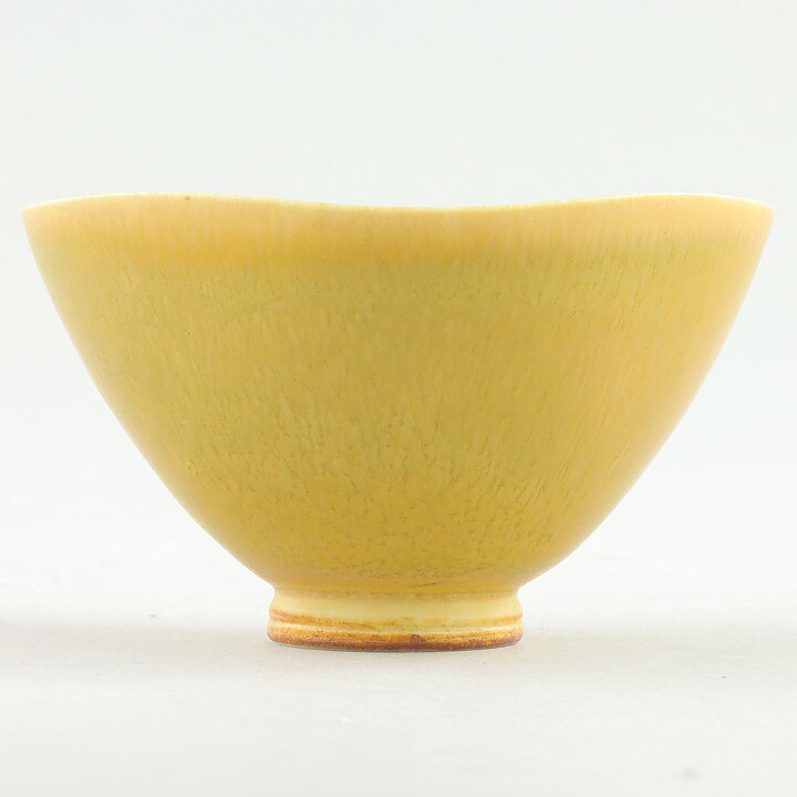 Berndt Friberg (1971) Unique Yellow Haresfur Bowl 7 cm