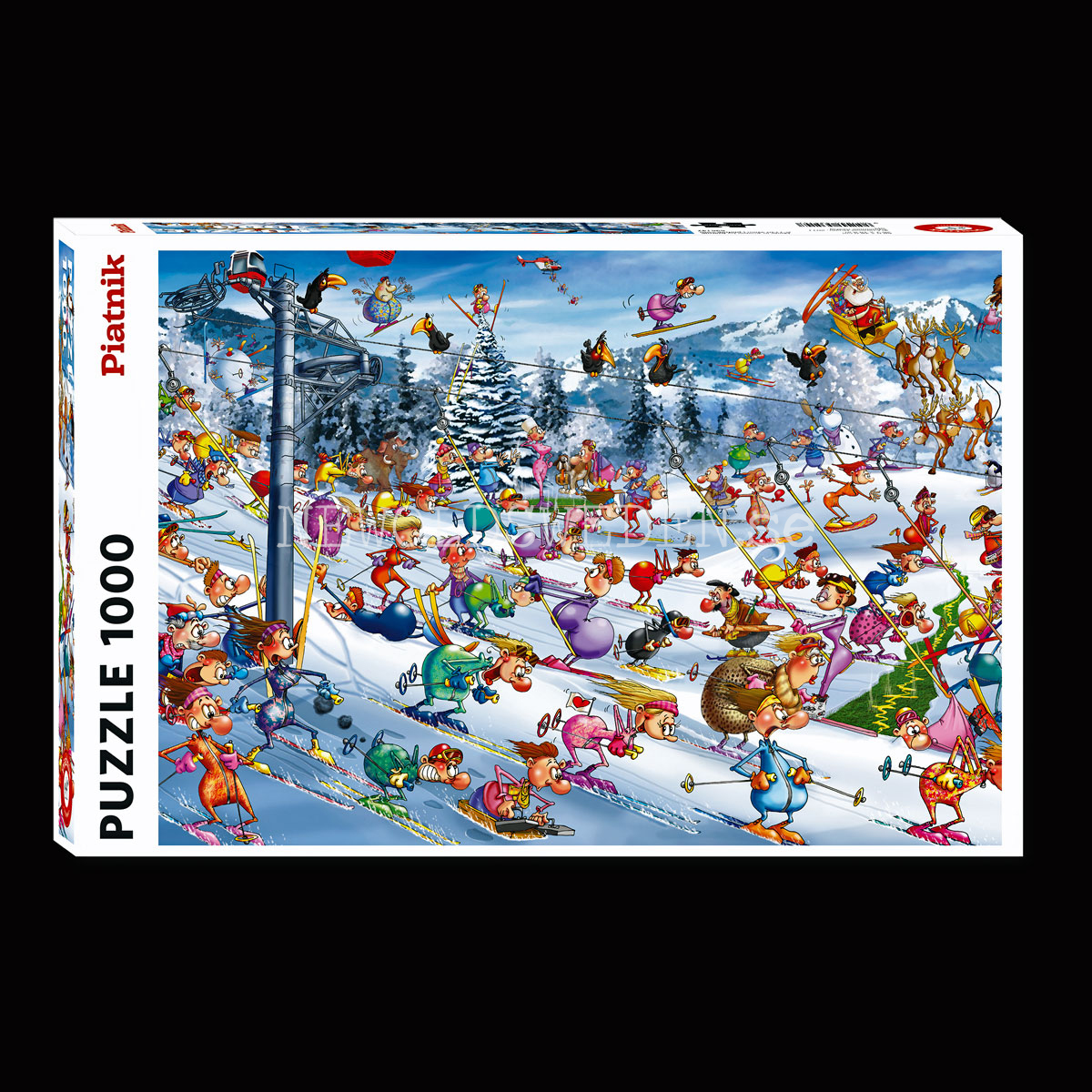 Christmas Skiing 1000 Puzzel - 68 x 48.5 cm - François Ruyer - PIATNIK