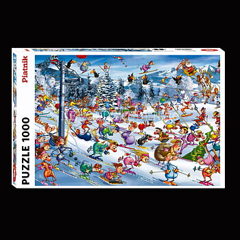 Christmas Skiing 1000 Puzzel - 68 x 48.5 cm - François Ruyer - PIATNIK