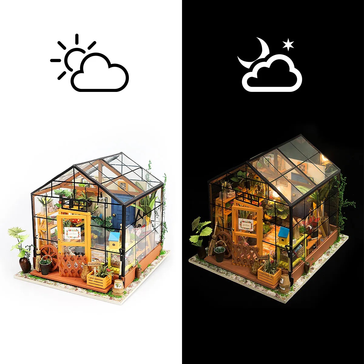 3D-Pussel i Trä med Belysning — Cathy's Flower House - 3