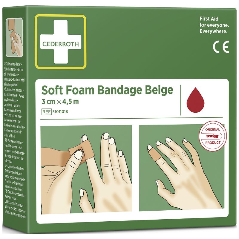 Förband Cederroth Soft Foam Bandage 3 cm x 4,5 m