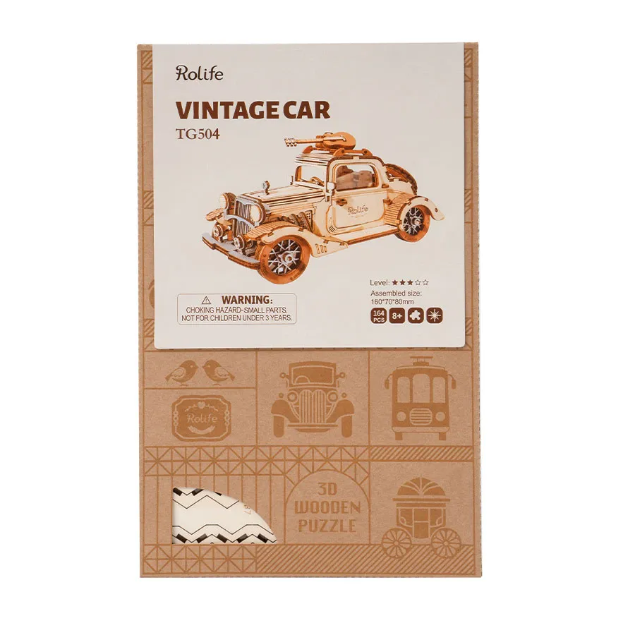 3D-Pussel i Trä — Vintage Car - 2