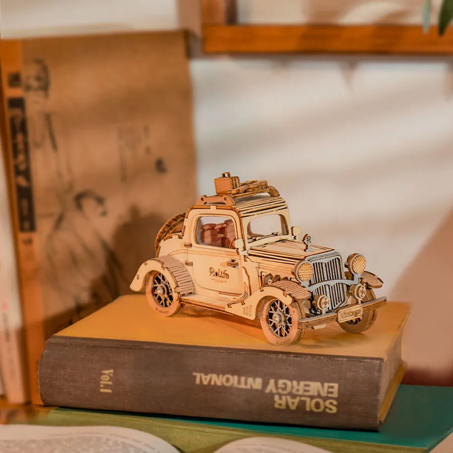 3D-Pussel i Trä — Vintage Car - 3