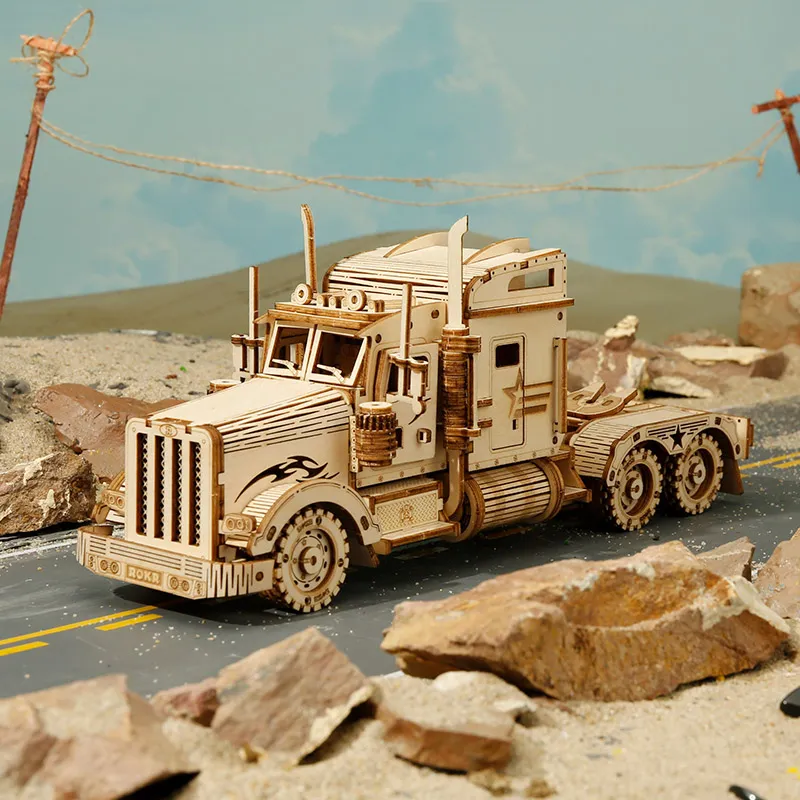 3D-Pussel i Trä — Heavy Truck — Lastbil - 3