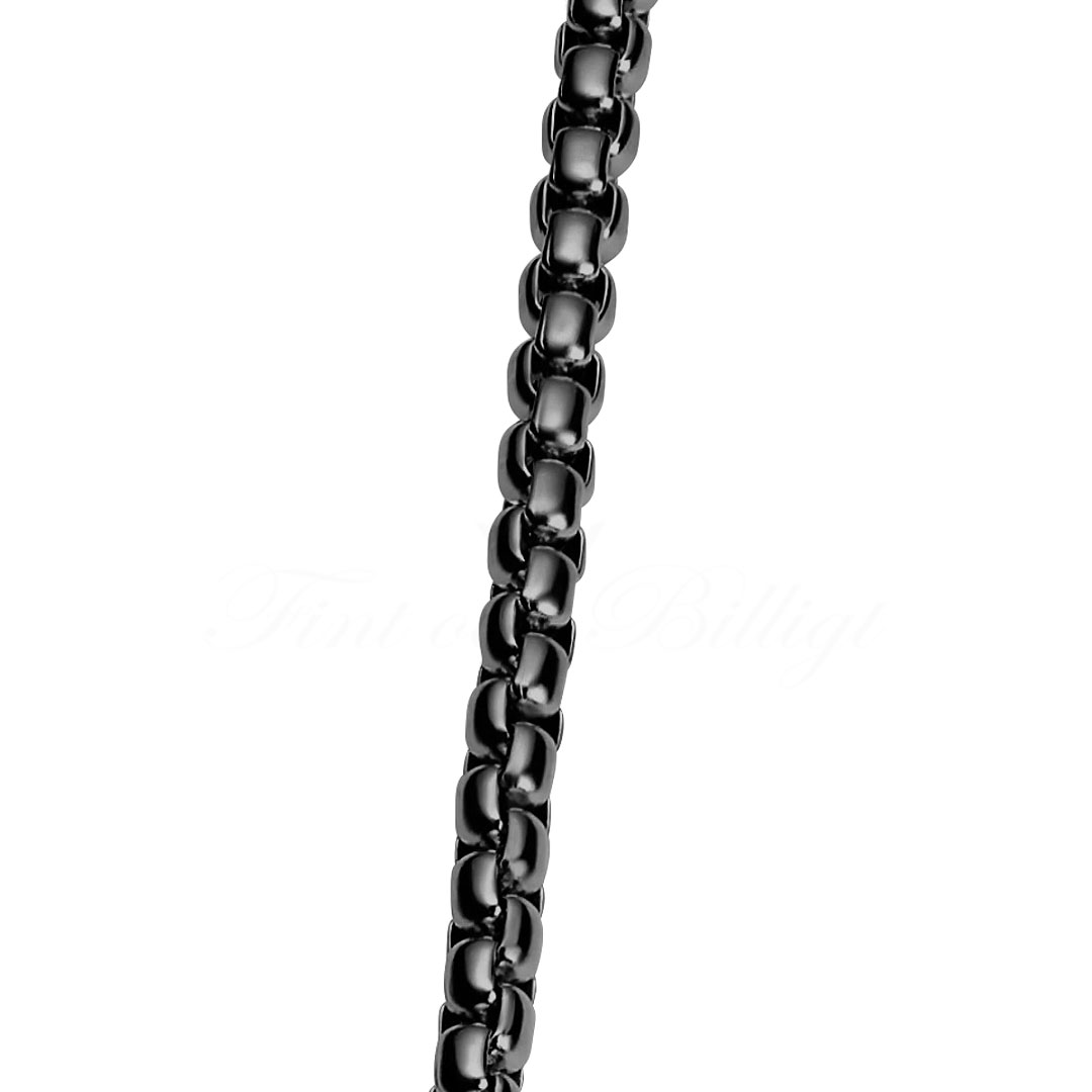 Halsband Essentials Box Black - Venetiansk Rund Box Kedja 5.5mm - 3