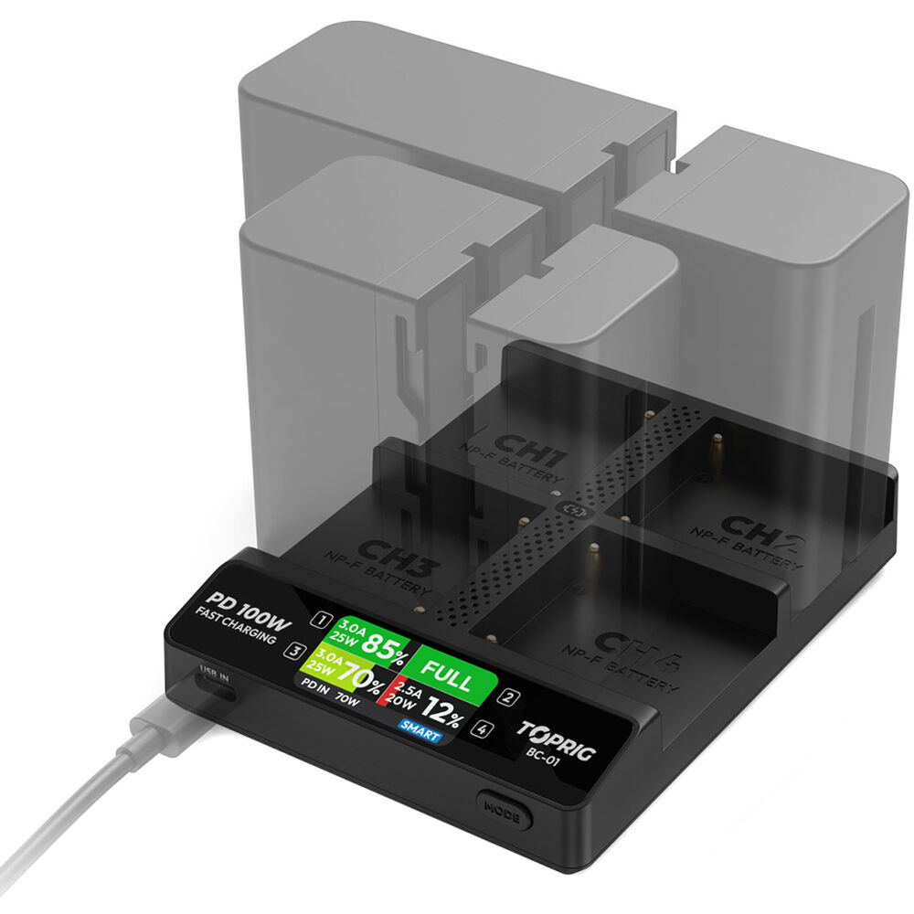 Accsoon Toprig 100W 4-Bay NP-F Fast Charger - 2