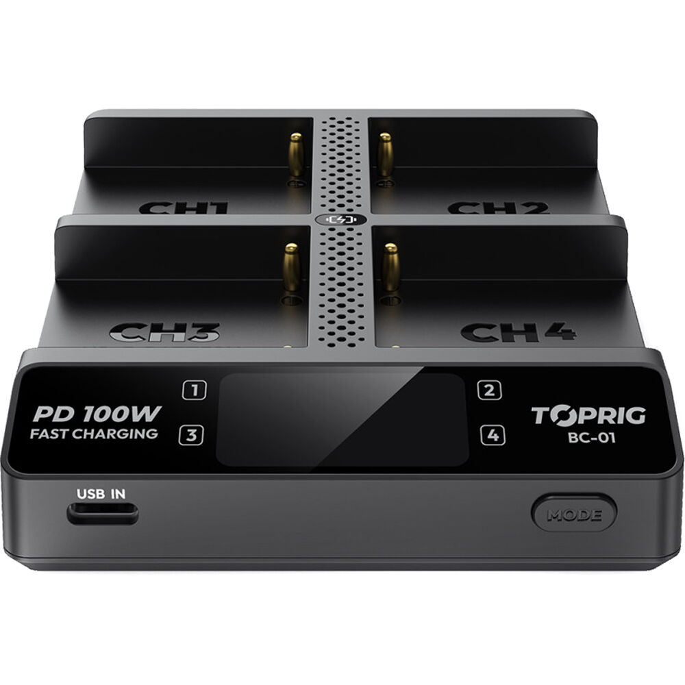 Accsoon Toprig 100W 4-Bay NP-F Fast Charger