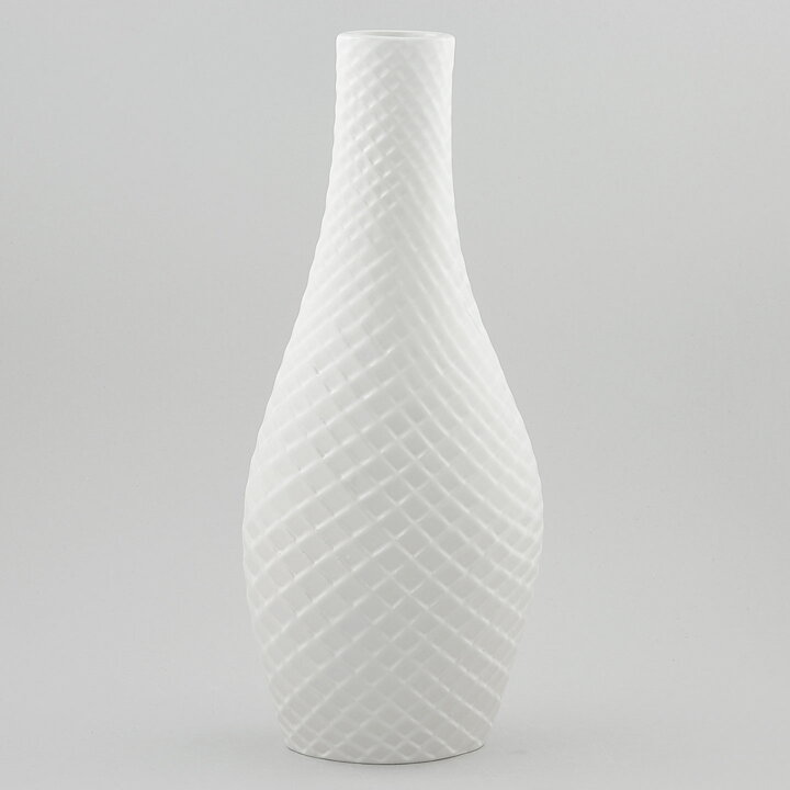 Stig Lindberg (Fjäll 1960) White Majestic Vase with Scale Relief 32 cm <Test Production>