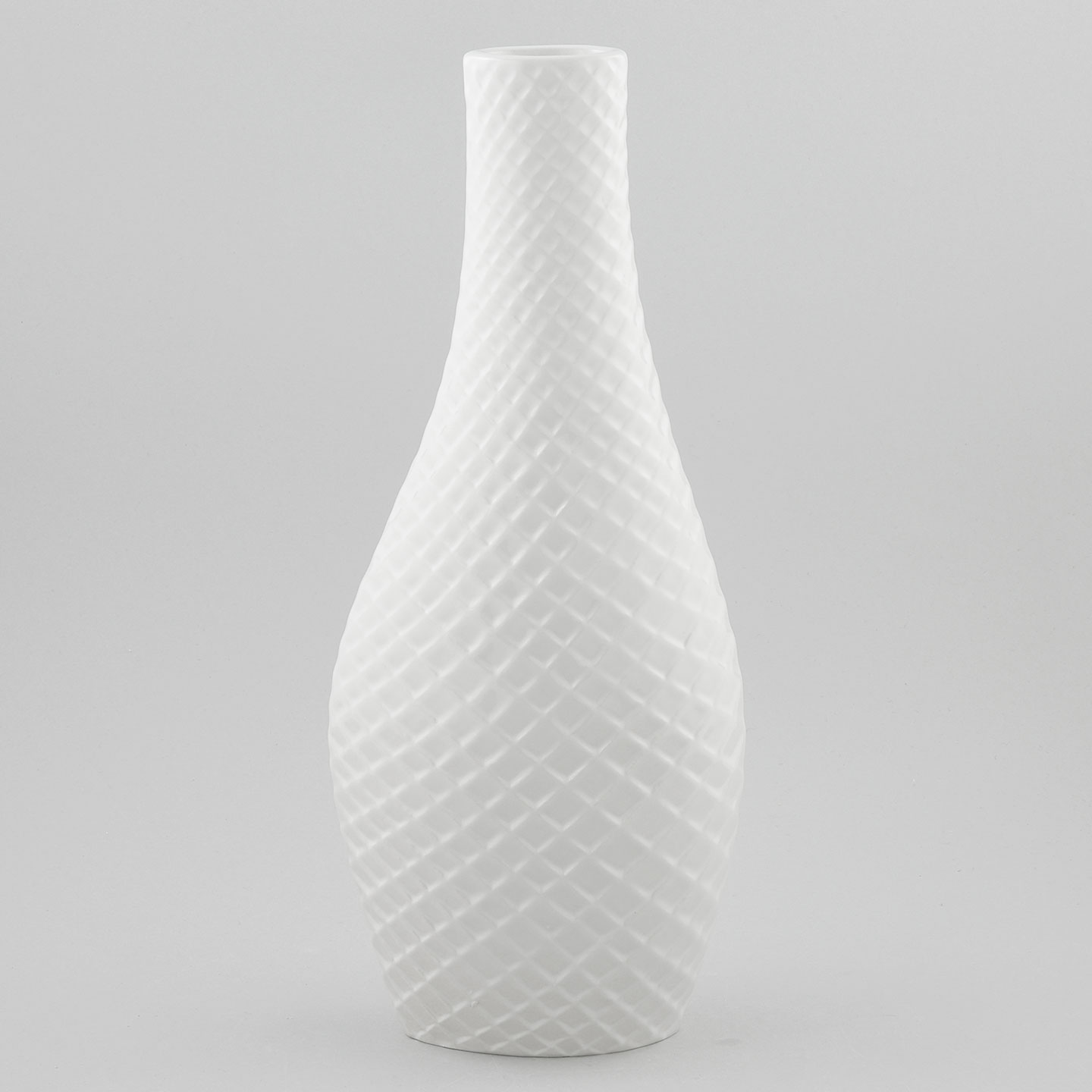 Stig Lindberg (Fjäll 1960) White Majestic Vase with Scale Relief 