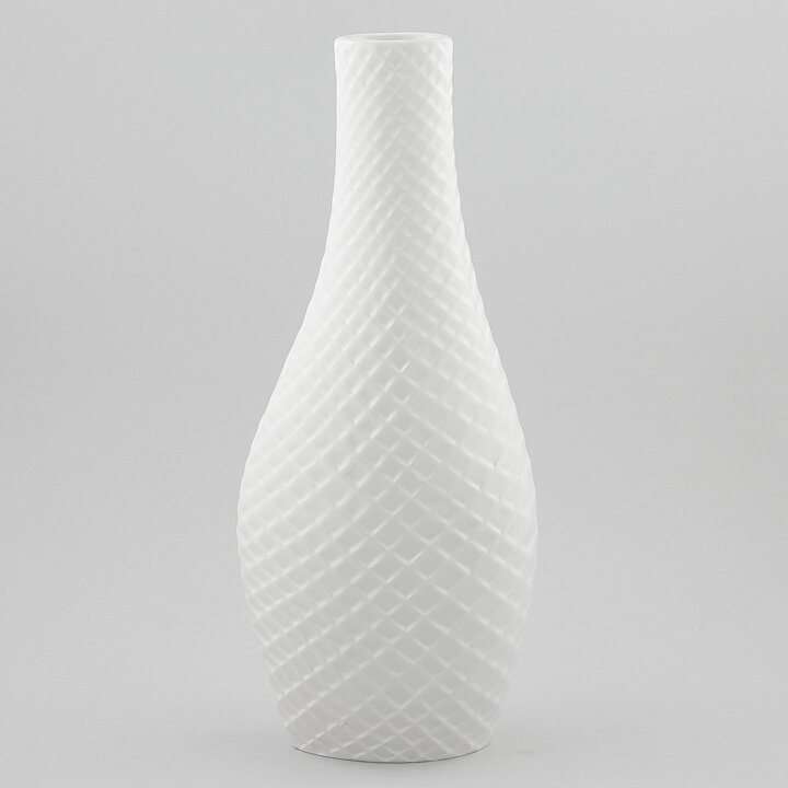 Stig Lindberg (Fjäll 1960) White Majestic Vase with Scale Relief 32 cm <Test Production>
