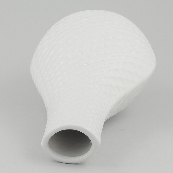 Stig Lindberg (Fjäll 1960) White Majestic Vase with Scale Relief 32 cm <Test Production>