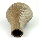 Stig Lindberg (Fjäll 1960) Brown Majestic Vase with Scale Relief 32 cm <Test Production>